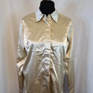 Women's Gloria Vanderbilt Long sleeve Gold Shirt Size Large
